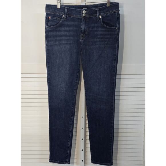 Womens Hudson Jeans size 30 Collin skinny mid rise dark blue stretch Flap Pocket - Picture 4 of 9